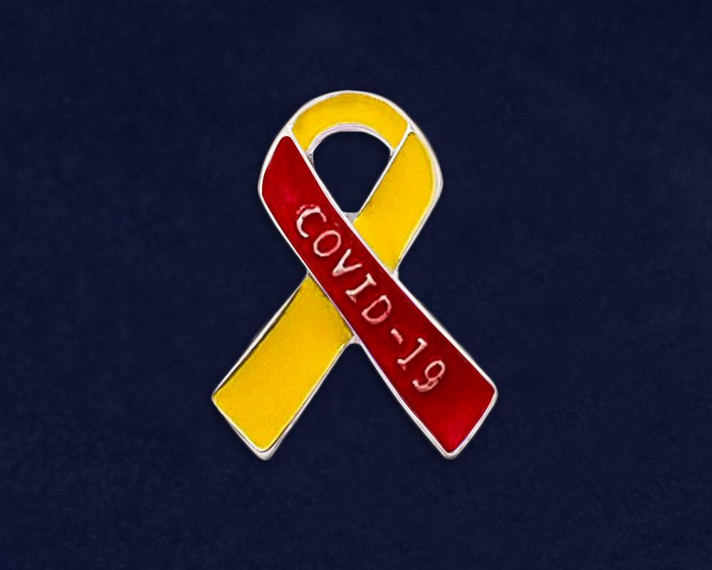 Red & Yellow Ribbon is for Coronavirus COVID-19 Awareness - Fundraising For A Cause