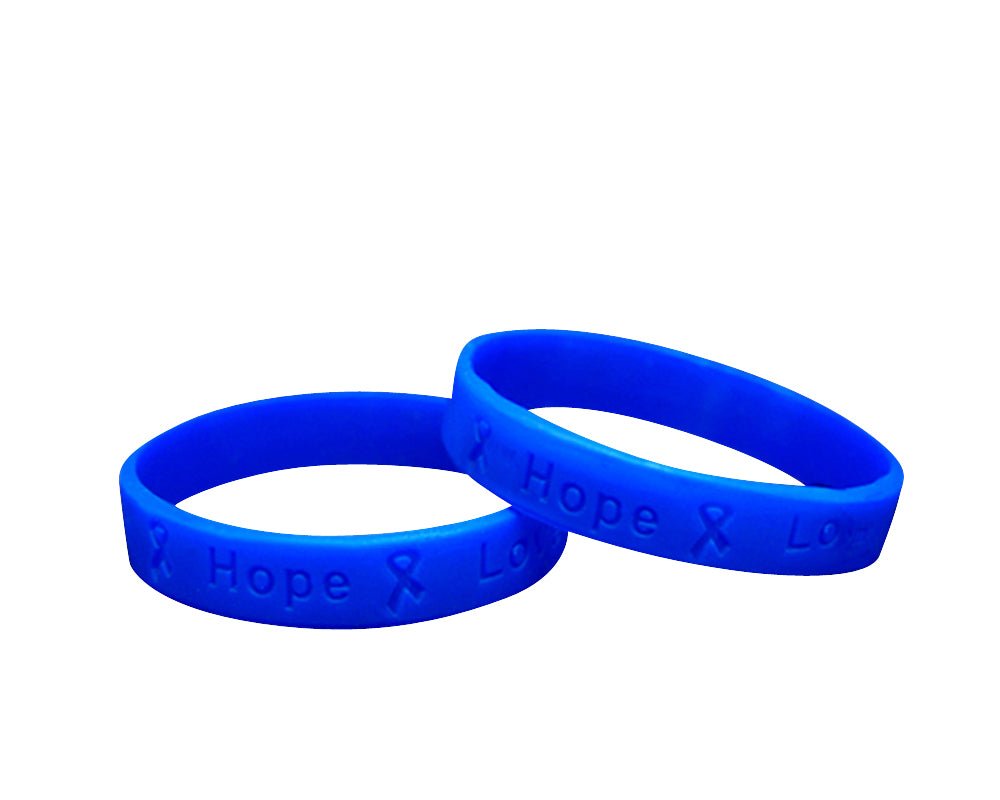 50Child Sized Colon Cancer Awareness Silicone Bracelet Wristbands - Fundraising For A Cause