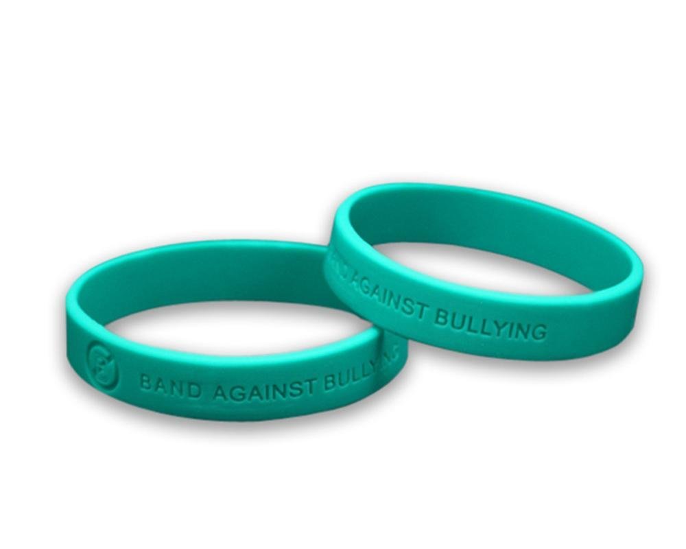 50Child Teal Anti - Bullying Silicone Bracelet Wristbands - Fundraising For A Cause