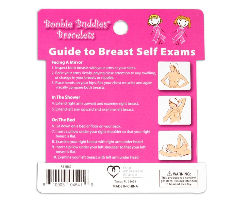50 Pack of Breast Cancer Self Exam Cards (No Bracelets) - Fundraising For A Cause