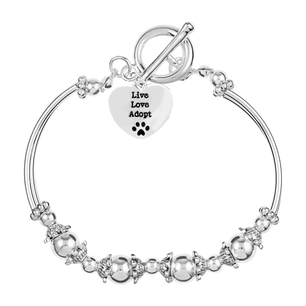 Live Love Adopt Charm Partial Beaded Bracelets