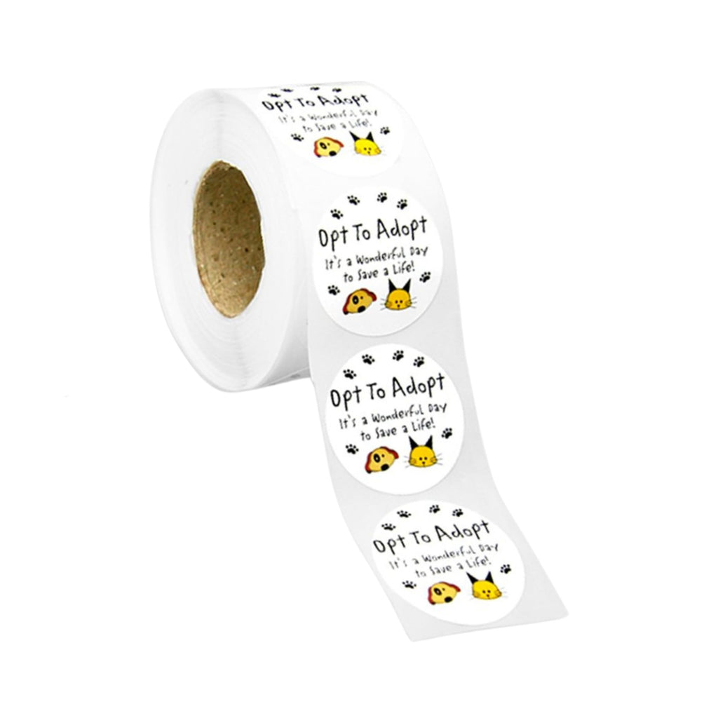 250 Opt To Adopt Stickers (250 per Roll)