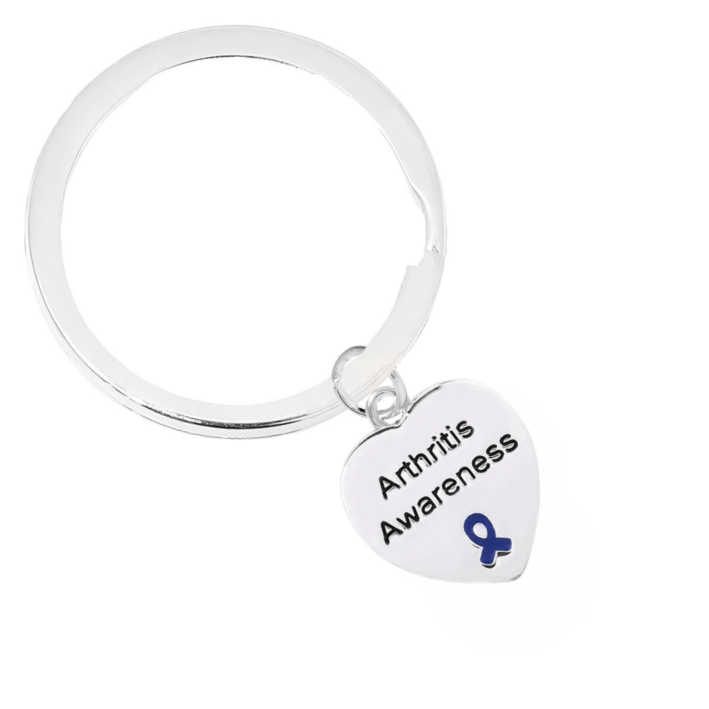 Arthritis Awareness Heart Charm Split Style Key Chains - Fundraising For A Cause