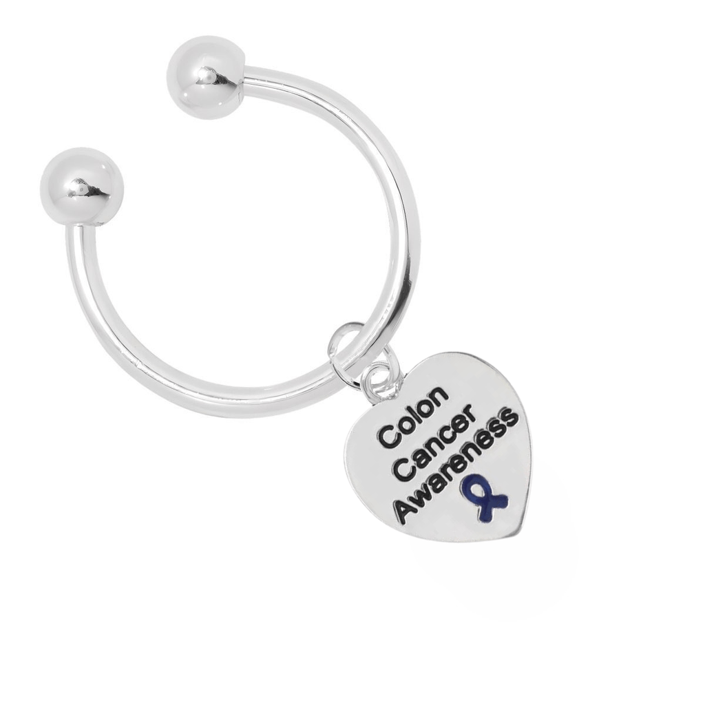 Colon Cancer Awareness Heart Key Chains - Fundraising For A Cause