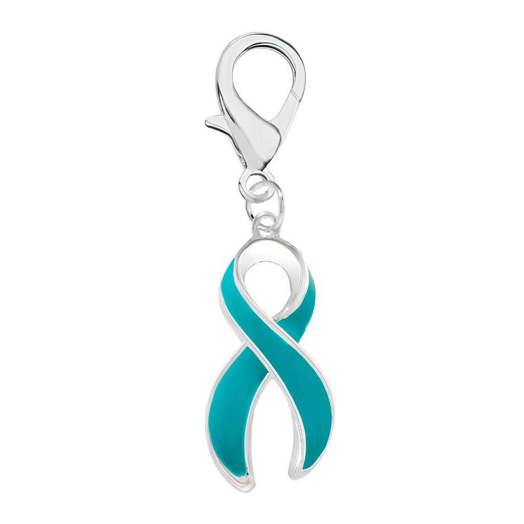 Large Teal Ribbon Hanging Charms - Fundraising For A Cause