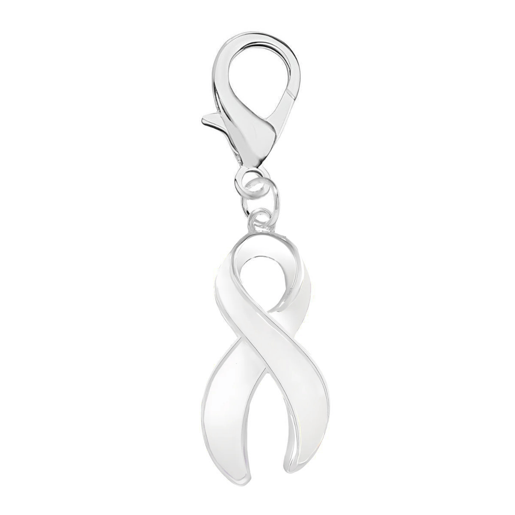 Large White Ribbon Hanging Charms - Fundraising For A Cause