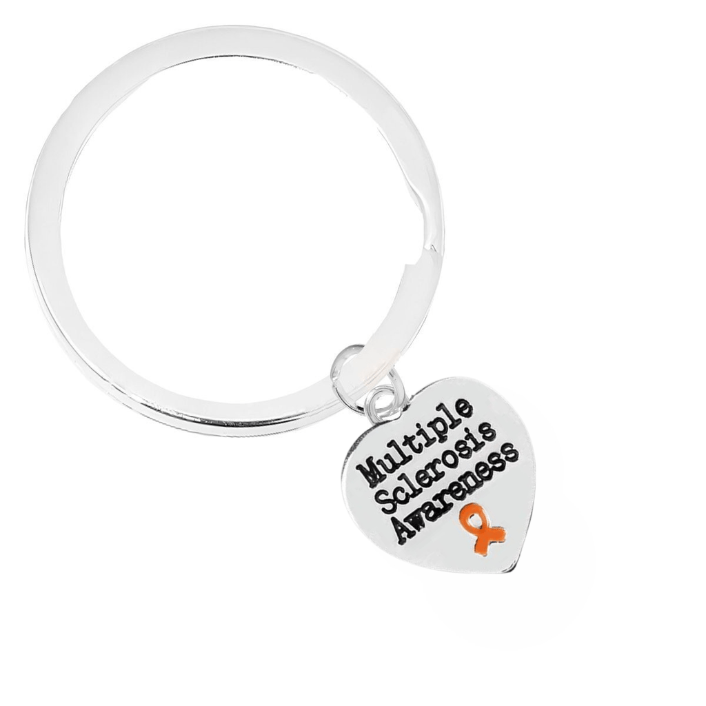 Multiple Sclerosis Awareness Heart Split Style Key Chains - Fundraising For A Cause