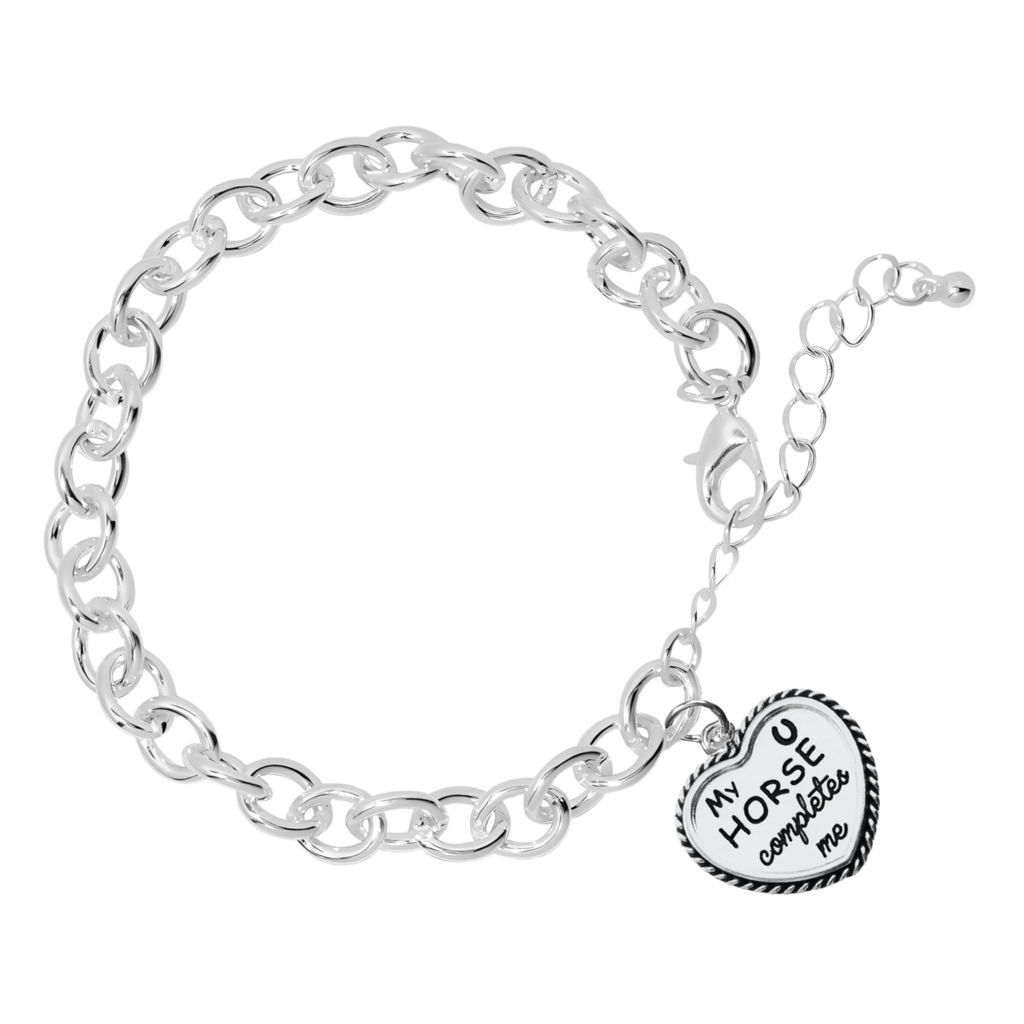 My Horse Completes Me Chain Link Style Bracelets - Fundraising For A Cause
