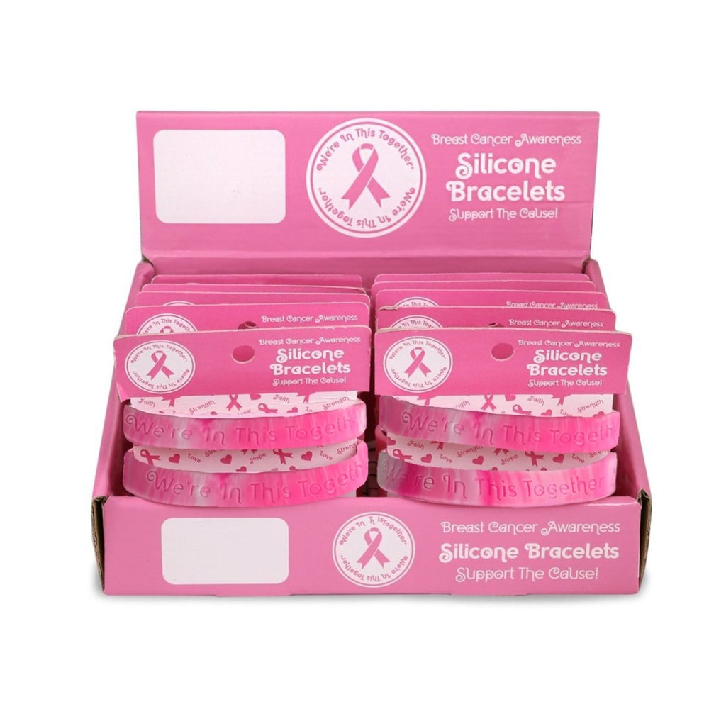 Pink Camo Breast Cancer Awareness We're In This Together Silicone Bracelet Counter Display (12 Cards) (Copy) - Fundraising For A Cause