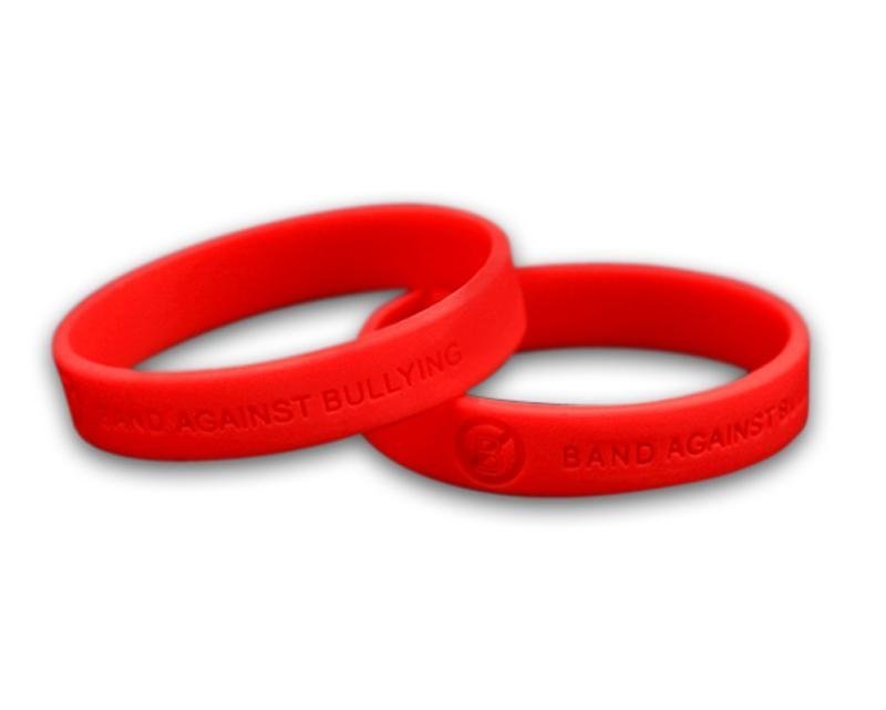 Red Band Against Bullying Anti - Bullying Silicone Bracelet Wristbands - Fundraising For A Cause