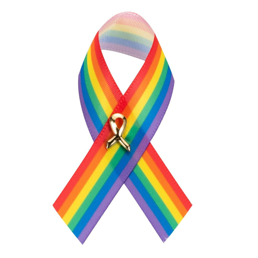 Satin Rainbow Ribbon Pins - Fundraising For A Cause